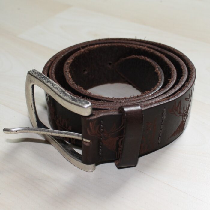 Trachten-Ledergürtel mit Hirschgravur von Töpfer     