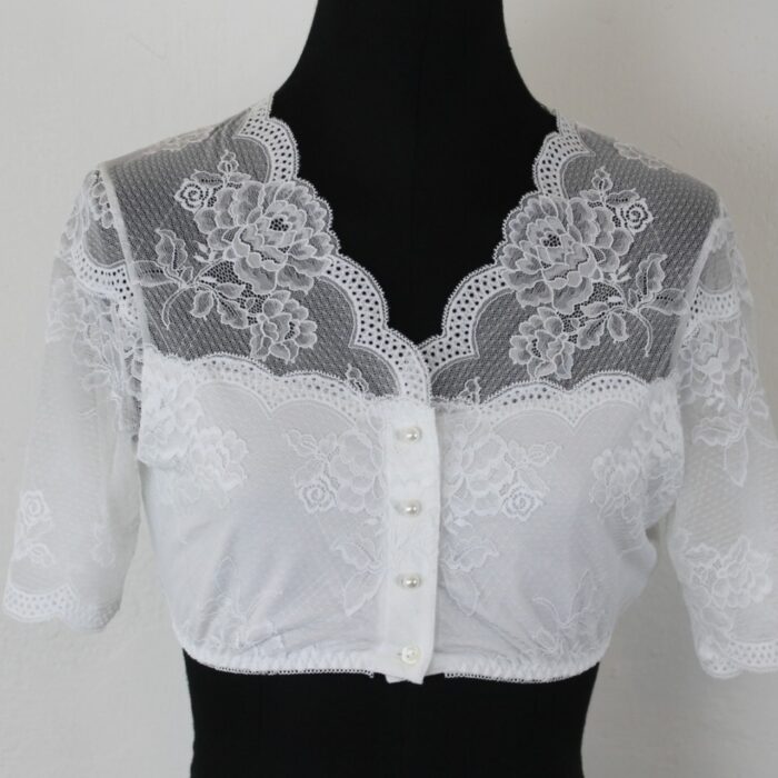 Spitzenbluse kurze Ärmel